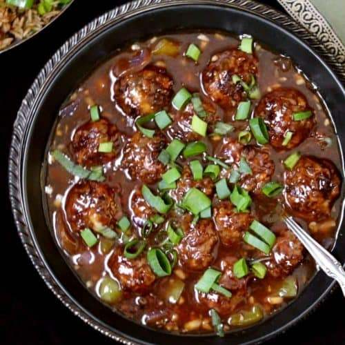 VEGETABLE BALLS IN MANCHURIAN SAUCE
