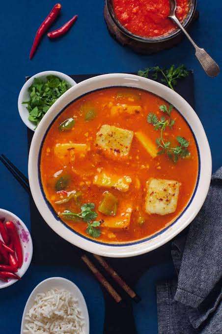 SLICED PANEER IN HOT GARLIC